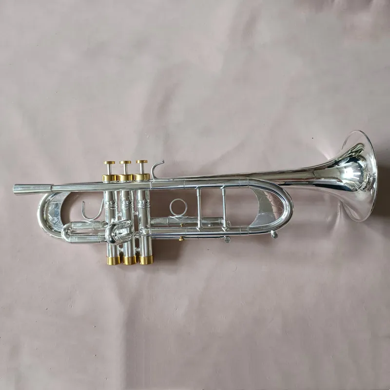 High Quality TR-190GS 85 Bb Trumpet Brass Musical Instruments Silver Plated Bc Trumpet With Mouthpiece Gloves Case Free Shipping