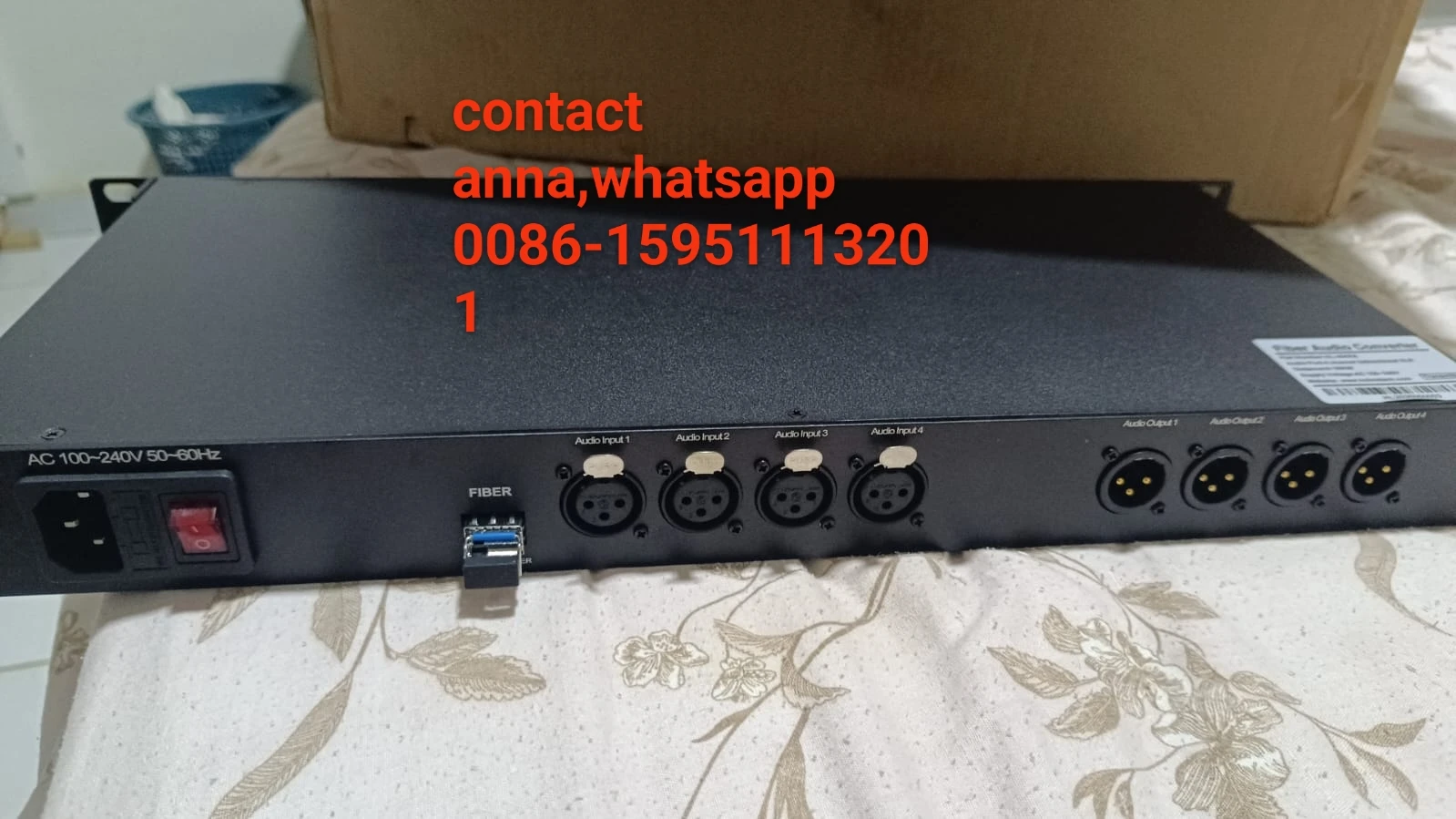 

20KM LC fiber 4 channel bidirectional XLR balanced audio in， audio out Fiber Converter extender transceiver