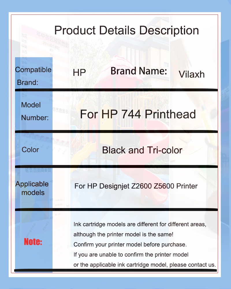 Vilaxh Per HP 744 Testina di stampa F9J86A F9J867A F9J88A HP744 Testina rigenerata per stampante HP Designjet Z2600 Z5600