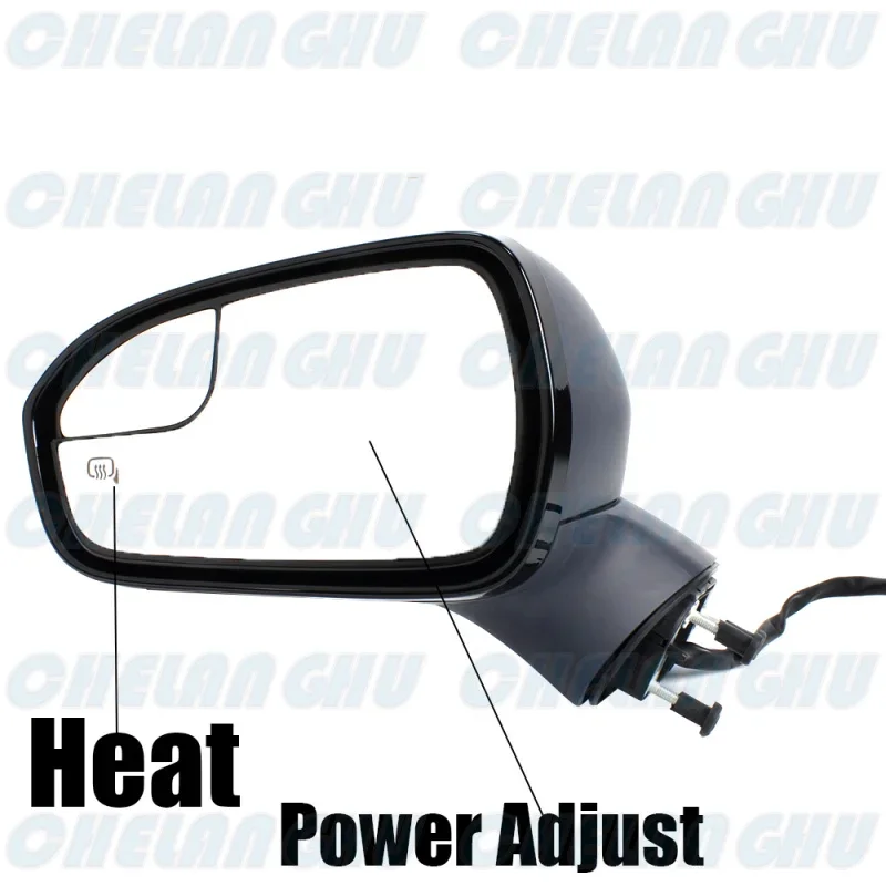 For Ford Fusion 2013 2014 2015 2016 US Version Left Side 7 Pins Primed Heated Power Adjust Puddle Light Mirror Assembly