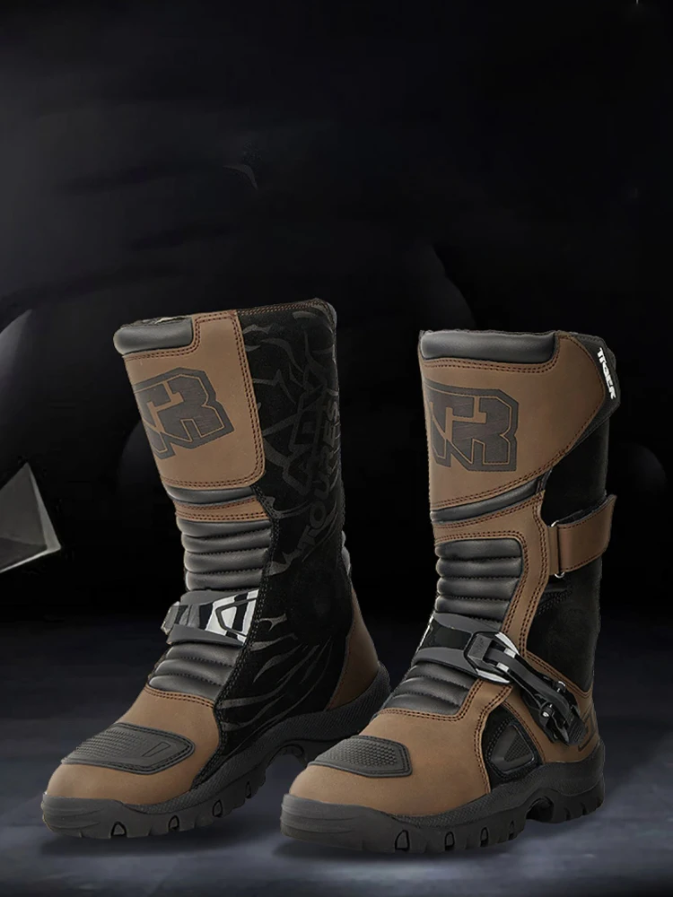 Chaussures de chevalier résistantes à l'usure, bottes d'autoroute, désodorisantes, chaussures d'équitation pour moto, bottes de course tout-terrain imperméables