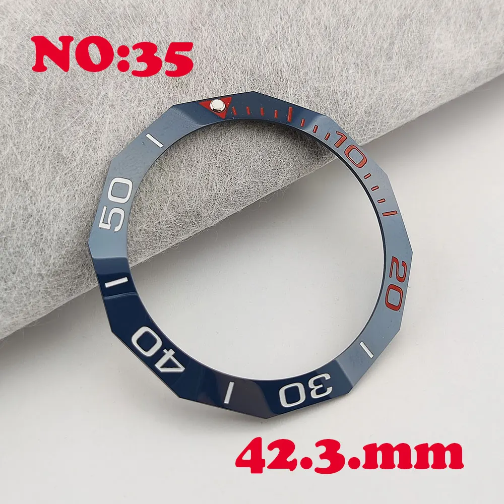 42.3*33.3mm Sloping Luminous Ceramic Bezel Insert Replacement fit TAG HEUER AQUARACER automatic watch WAY201