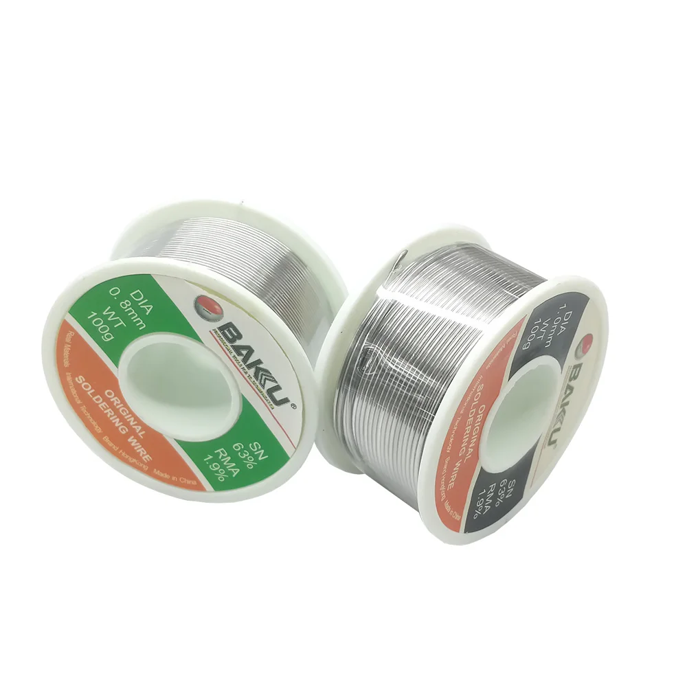 BAKU BK 100 Tin Lead Rosin Core Iron Soldering Wire Reel 0.8mm 1mm for Welding Mobile