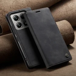 funda For Xiaomi 14T Pro CaseMe Flip Retro Leather Case Card Slots Magnet Wallet Cover for Xiaomi 14t чехол книжка