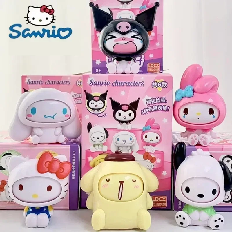 NEW Sanrio Change Face Figure Blind Box Cinnamoroll Pochacco My Melody Hello Kitty Kuromi Collectible Toy Kids Christmas gifts