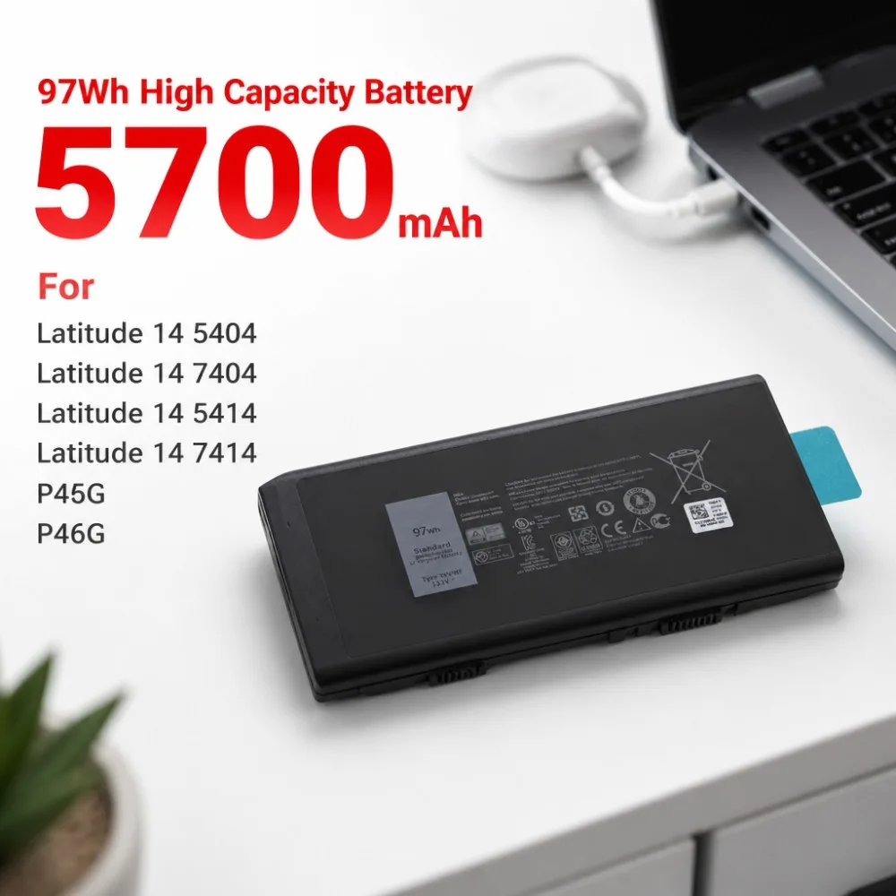 5700mAh 97Wh 15.2V For Dell X8VWF DKNKD 4XKN5 CJ2K1 XN4KN 5XT3V Laptop Battery, Replacement for Precision M4800 M6800