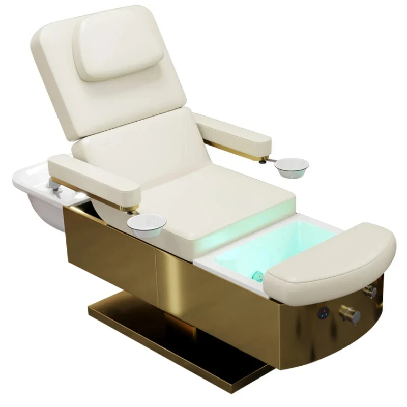 Electric Beauty Bed Beauty and Hairdressing Integrated Foot Bath Electric Head Treatment Water Circulation Steaming Bed