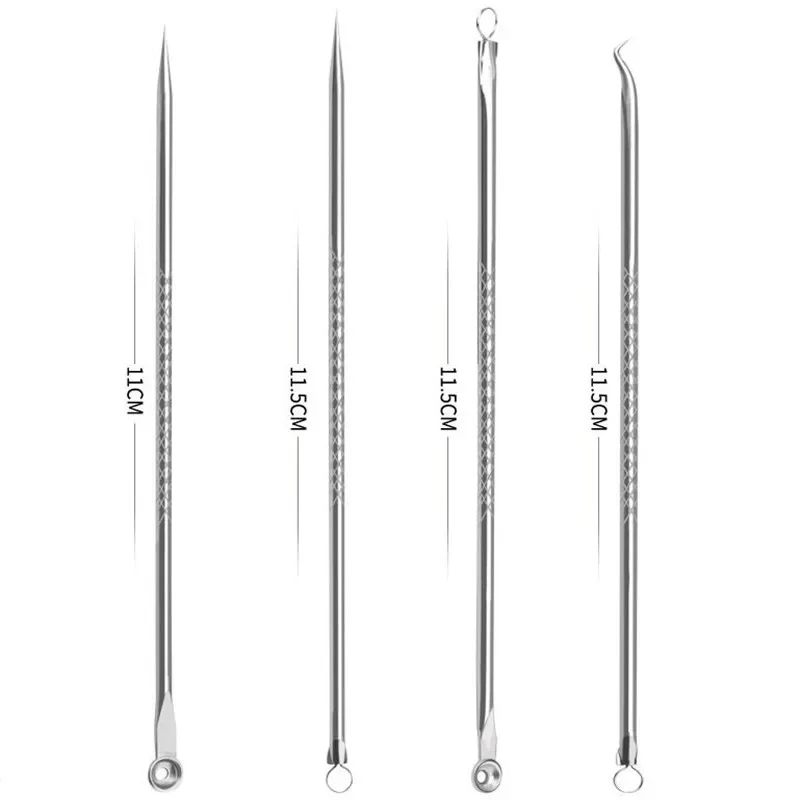 4 Pc Mee-eter Smet Verwijderaars Acne Puistje Smet Extractor Vacuüm Extrusie Acne Stok Tegen Zwarte Stippen Gereedschap Voor Gezicht schoon