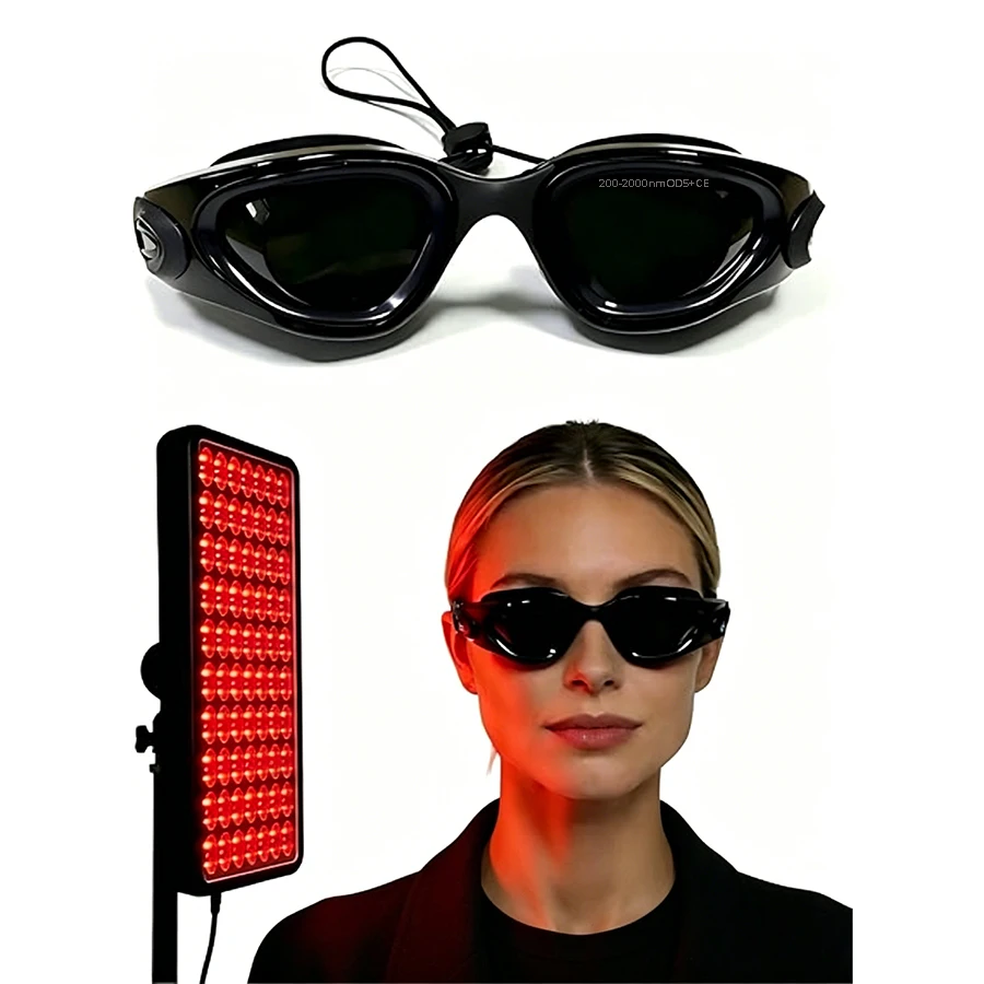 Red Light Therapy Glasses IPL Laser Cosmetology Eye Protection Hair Removal Goggles