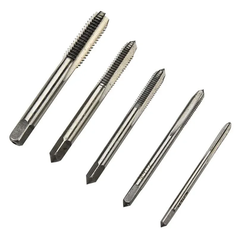 5pcs Hss Machine Screw Thread Metric Plug Tap Screw Taps 3mm 4mm 5mm 6mm 8mm M3-M8 Set Kit Screw Thread Tap Drill M3 M4 M5 M6 M8