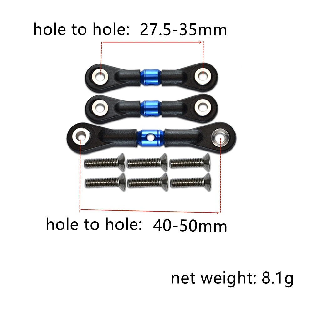 TAMIYA TT02 TT02T Sterzo Regolabile Tirante Tirante Asta di Collegamento per Tamiya TT-02 TT-02T 1/10 RC Auto di Ricambio RC Auto