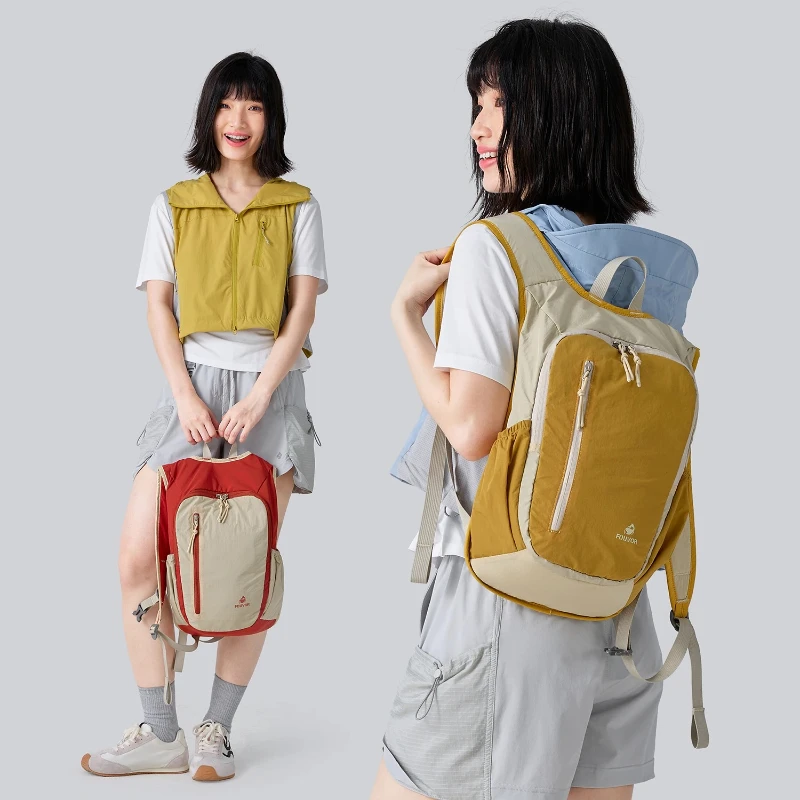 Fouvor Women's Backpack Large Patchwork Color-Block Lightweight Wear-Resistant Waterproof Sports Airplane Cabin Backpack 3068-05