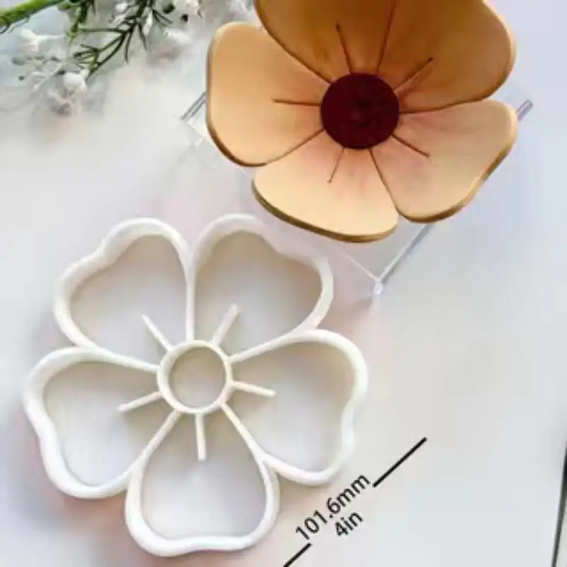 Flower Clay Cutter Mold BPA-Free Plastic Sharp Edge Shaping Mould for DIY Polymer Clay Crafts Earring Pendant Making
