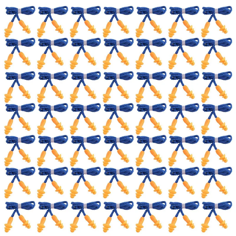 AS62 300 زوجًا سدادات أذن ملفوفة بشكل فردي وغير سامة من السيليكون الناعم قابلة لإعادة الاستخدام لحماية السمع سدادات أذن مطاطية