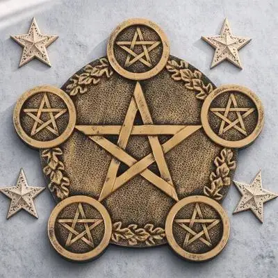 

Pentacle Star Candleholder Exquisite Desktop Decorative Stand Sacrifice Prop For Religious Scene Star Modeling Container
