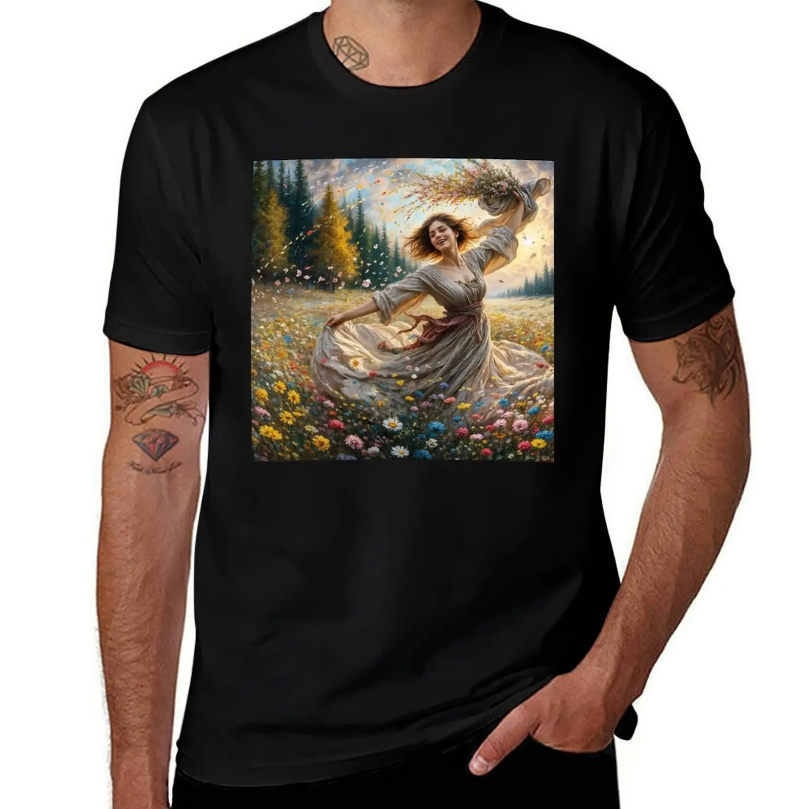 

Clothed with Joy T-Shirt Funny t-shirt korean fashion boys whites luxury clothes men