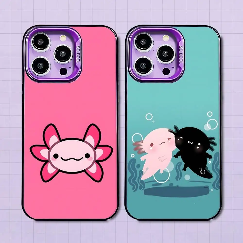 

Pink Axolotl Ocean Phone Case For iPhone 16,15,14,13,12,11,8,7,Pro,Max,Plus,Mini,XS,SE Purple Candy Matte Shockproof Green Cover