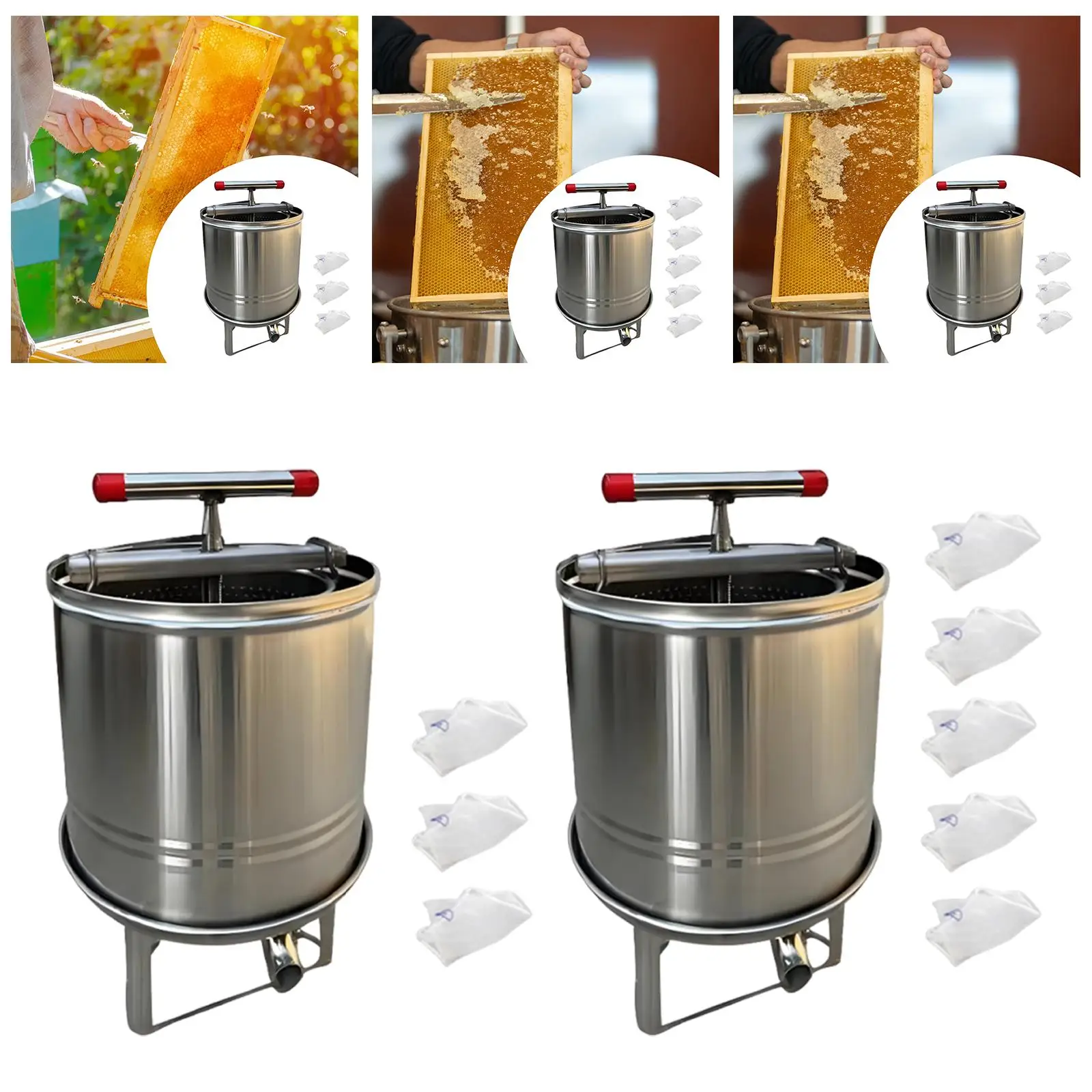 

Honey Press Machine Fruit Wine Press with T Hand Accessories Honey Separator