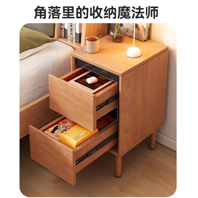 Bedside table, 20cm narrow edge, home bedroom ultra-narrow gap small cabinet, small storage cabinet, storage cabinet