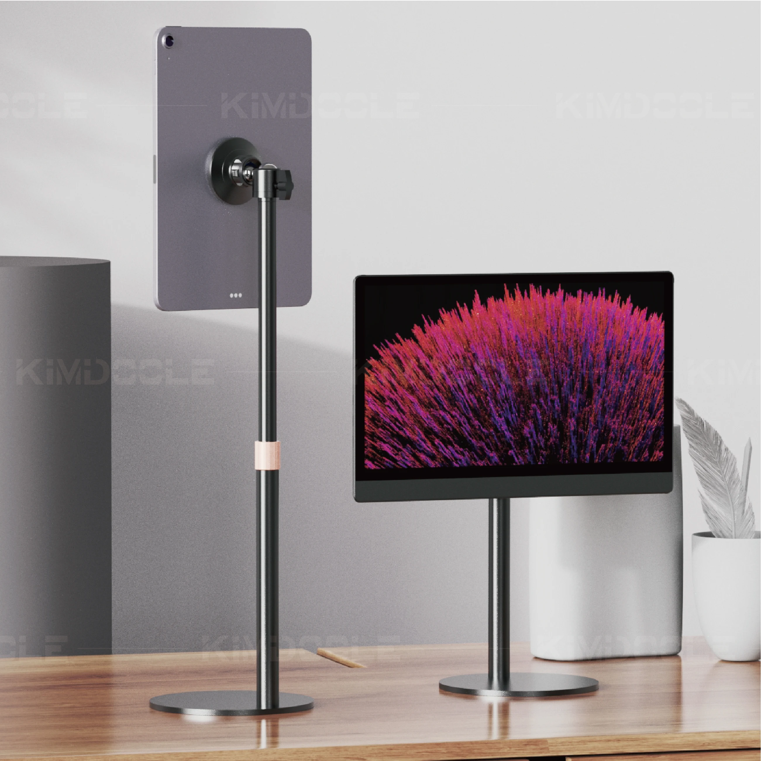 

Artpowers Portable Monitor Stand Height Adjustable Magnetic Monitor Tablet Stand Free Standing Low Profile Desk Mount Monitor