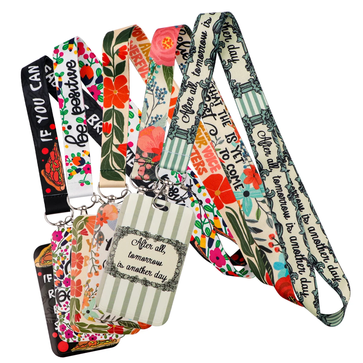 Blumenzitate Serie Lanyard Umhängeband für Schlüsselanhänger Ausweishülle Ausweishalter Handy Hängeseil Schlüsselanhänger Zubehör Geschenke