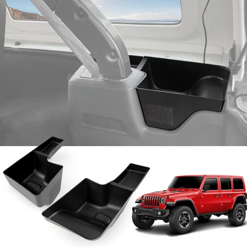 

For 2018-2023 Jeep Wrangler JL JLU 4XE rear trunk side wheel well storage bin box cargo organizer tray 4dr accessory panel