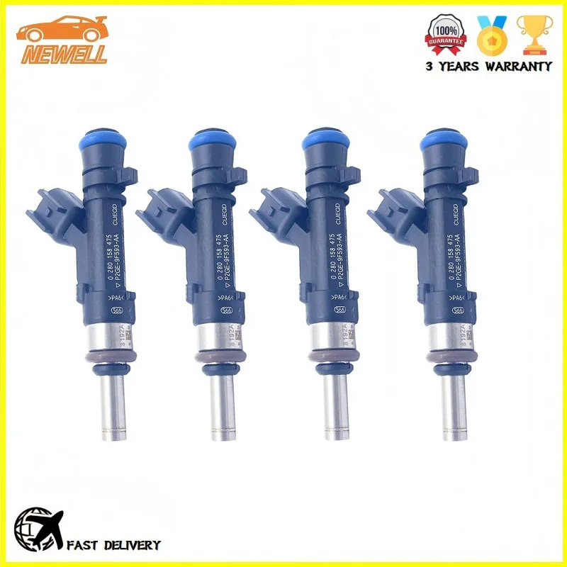 4pcs P2GE-9F593-AA 0280158475 High Quality Fuel Injector For 2023 FORD ESCAPE PLATINUM AWD 2.0L L4