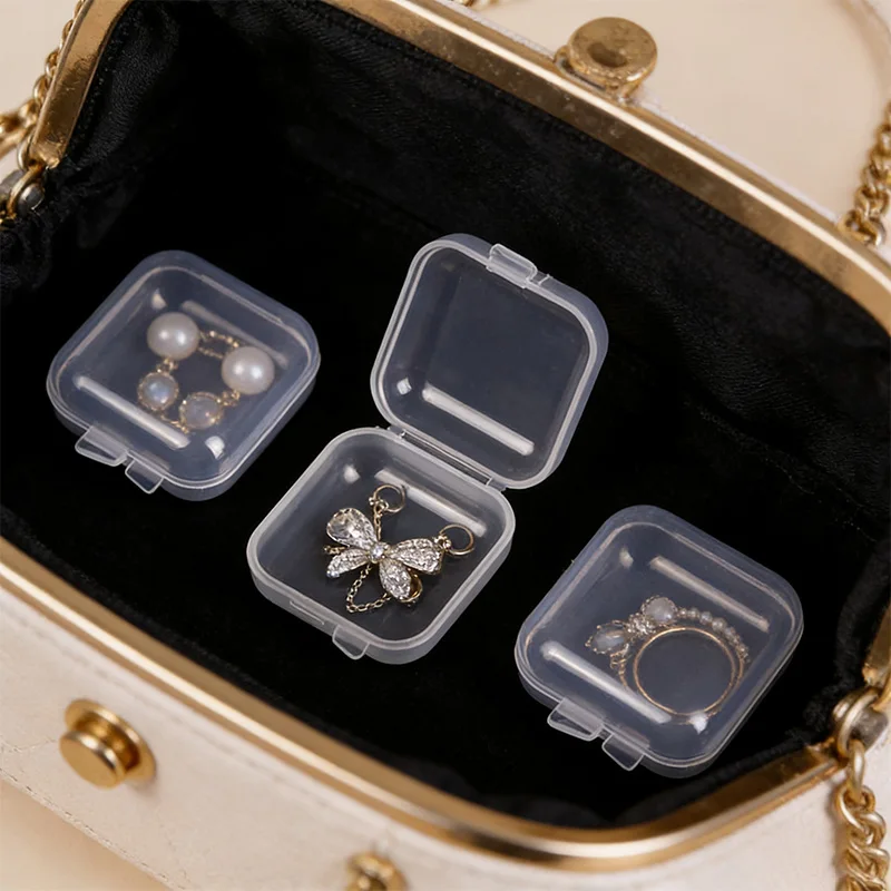 5/10/20PCS organizer case Jewelry Organizer Mini Plastic Storage Box container portable earring ring  Earplugs Storage Case