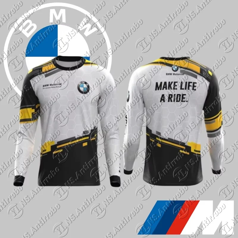 

Новая мужская быстросохнущая футболка BMW с длинными рукавами, роскошная брендовая футболка для спортивных автомобилей, удобная повседневная дышащая майка для внедорожного мотоцикла