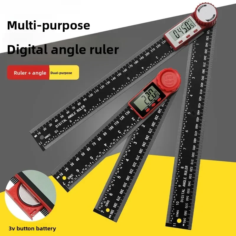 Multifunctional Digital Angle Finder Protractor 2 in 1 Black Vernier Caliper Electronic Measuring Tool for Precision Measurement
