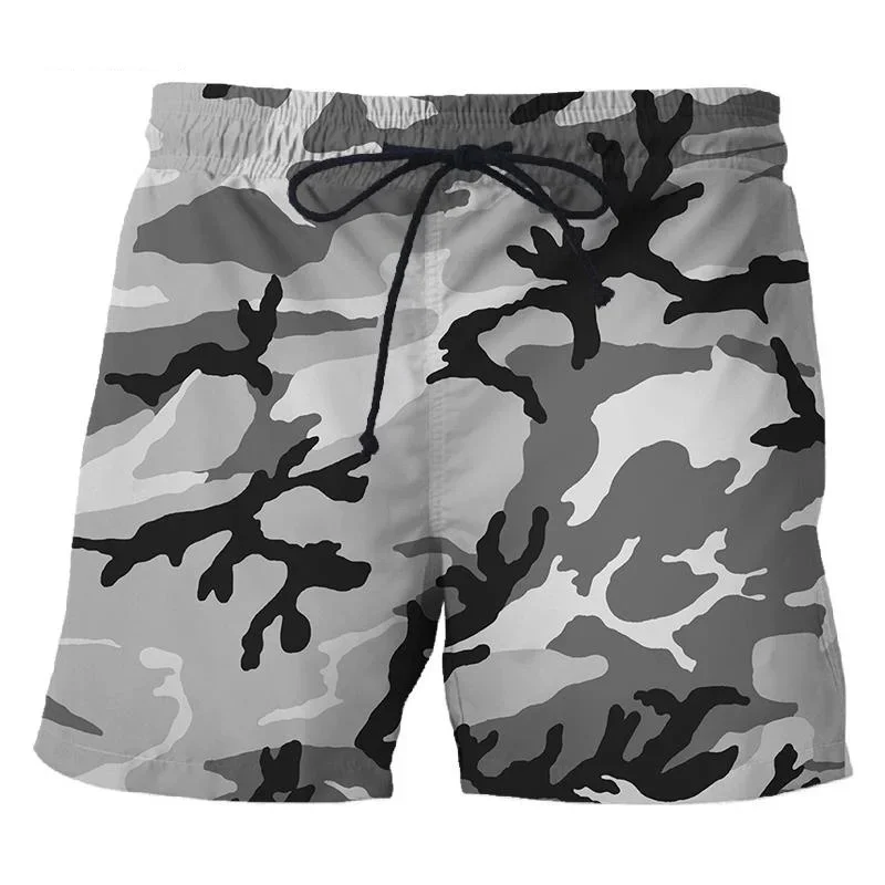 Camouflage Pattern Men\'s Short Pants 3D Printed Outdoor Sports Board Shorts Unisex Fashion Casual Beach Shorts Swim Trunks