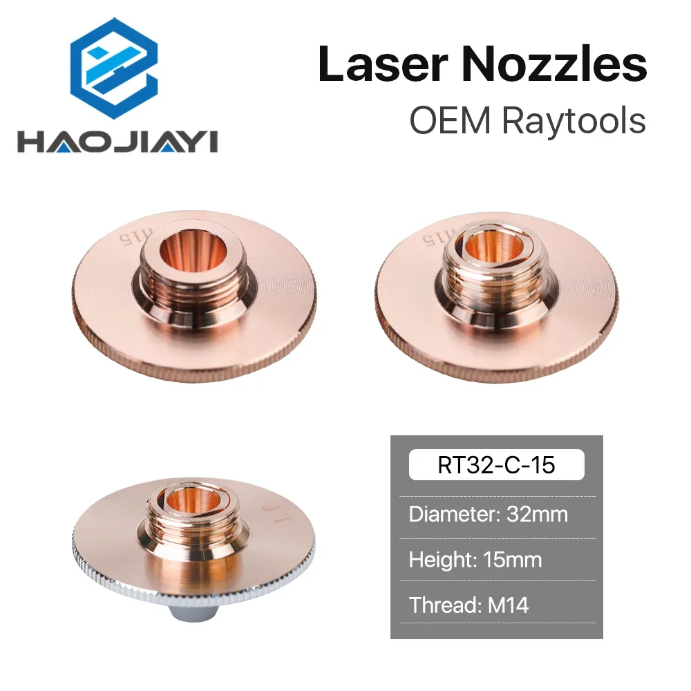 Raytools C Type TQ Nozzles Dia.32 H15 Single Layer Chrome-Plated Double Layers Caliber 0.8-5.0mm for Cutting Head