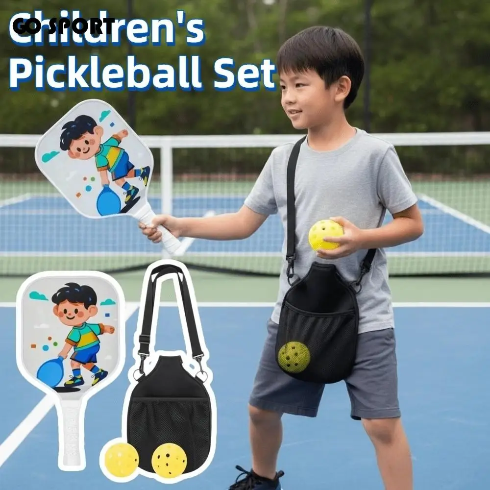 

Детский набор для пиклбола с героями мультфильмов, красочные легкие детские ракетки для пиклбола, ребристая ручка из стекловолокна