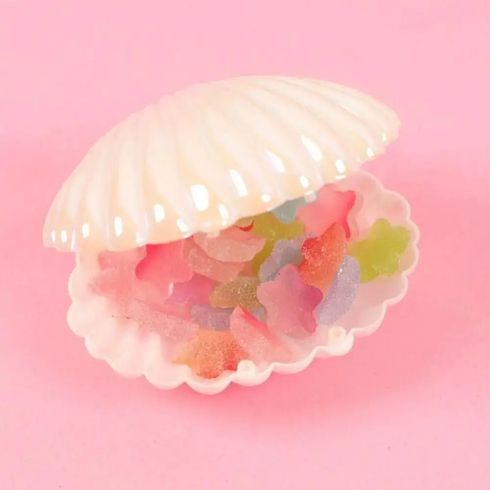10pcs Mixed Colored Shell Candy Boxes Cute Plastic Biscuit Holders