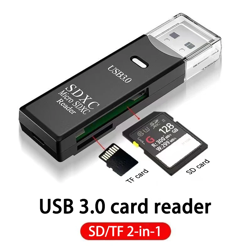 Czytnik kart UTHAI TF19 USB 3.0 do aparatów DSLR, kart pamięci SD i TF, odpowiedni do komputerów z systemem Android, telefonów komórkowych i samochodów, dwa w jednym.