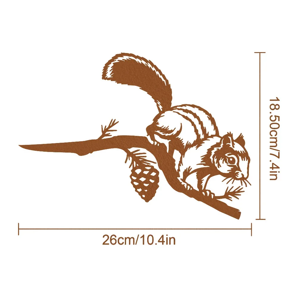 CIFBUY Iron Wall Art Chipmunk Silhouette Metal Sculpture Hanging Signage Plaque Home Garden Decor Ornament Accent