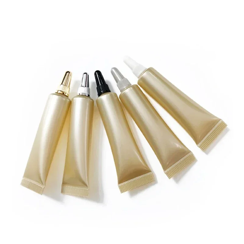 

8ml Gold Empty Cosmetic Container 8g Cream Lotion Soft Bottle Refillable Plastic Tube Travel Sample Small Package Free Shipping