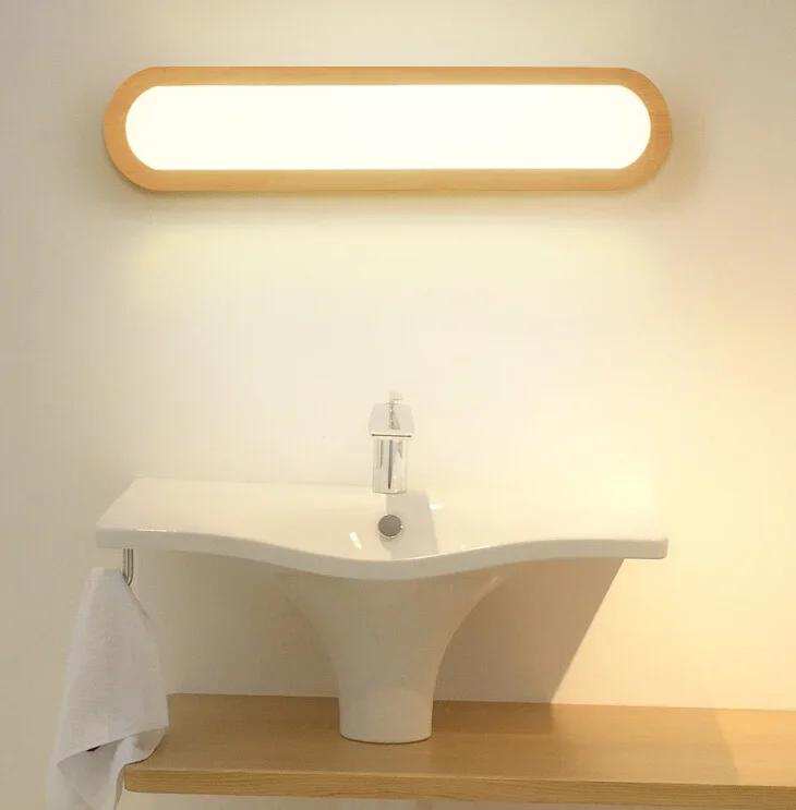 

Creative nordic bedroom wood wall light 110-240V foyer study background lamp bathroom mirror lighting