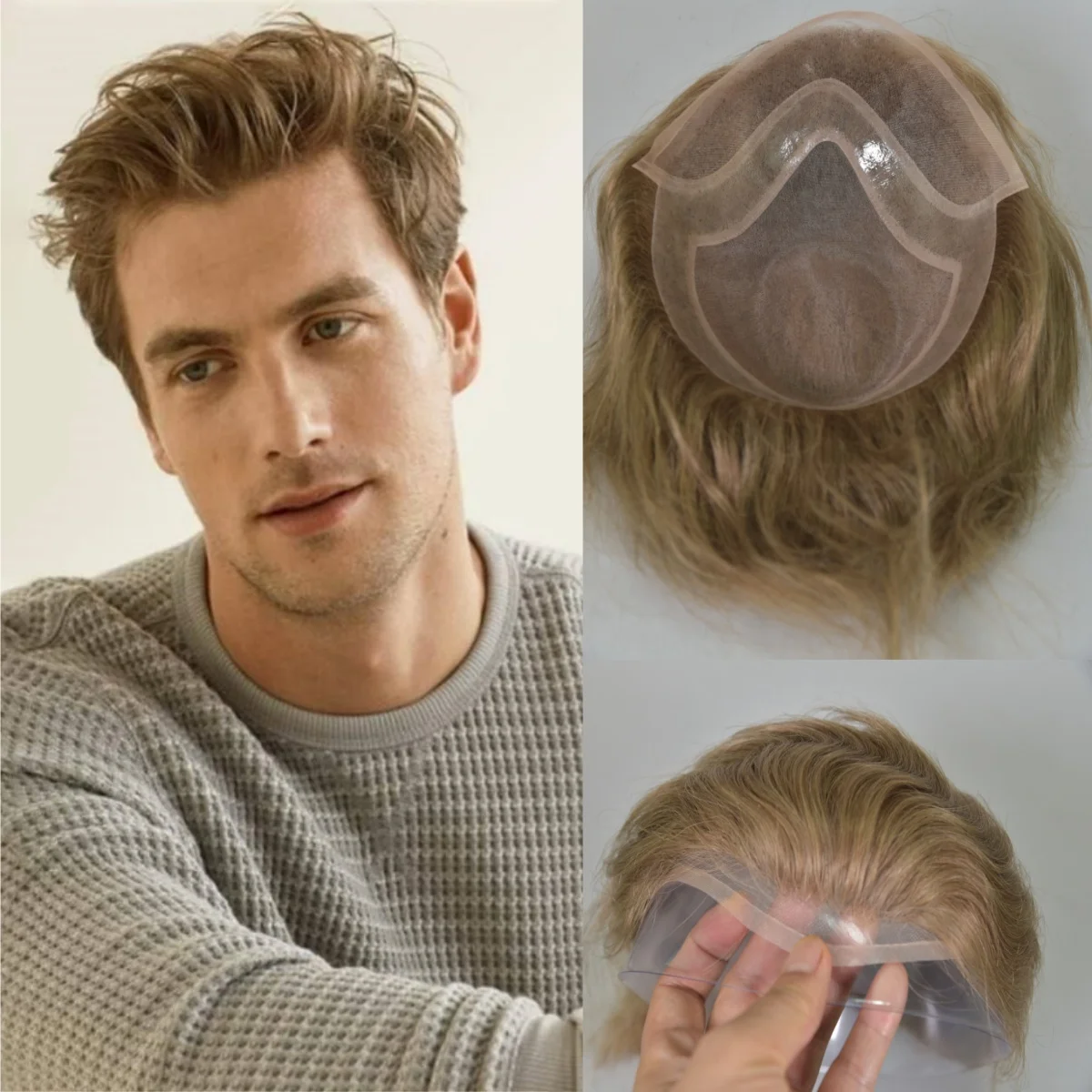 

HW-натуральная линия волос, мужской протез для волос, кружевной передний парик из искусственной кожи, парик из человеческих волос, прочные выхлопные системы