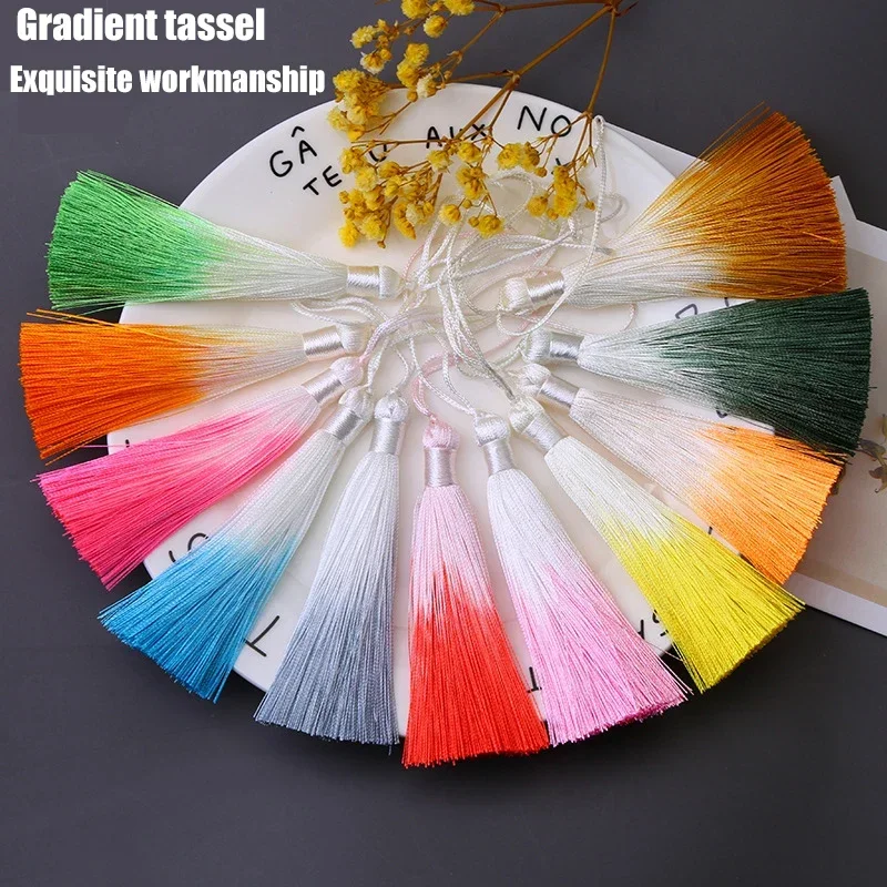 

2/5/10Pcs 8cm Gradient Tassels Silk Bookmark Tassels For Jewelry/Earring Making DIY Craft Sewing Accessories