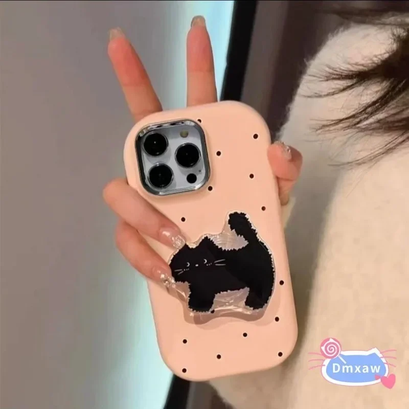 For Honor 90 Lite GT X9B X9A 90 Lite X9 X8 Magic 6 5 200 100 90 80 70 60 30 Pro Lite Phone Case Scared Black Cat Holder Cover