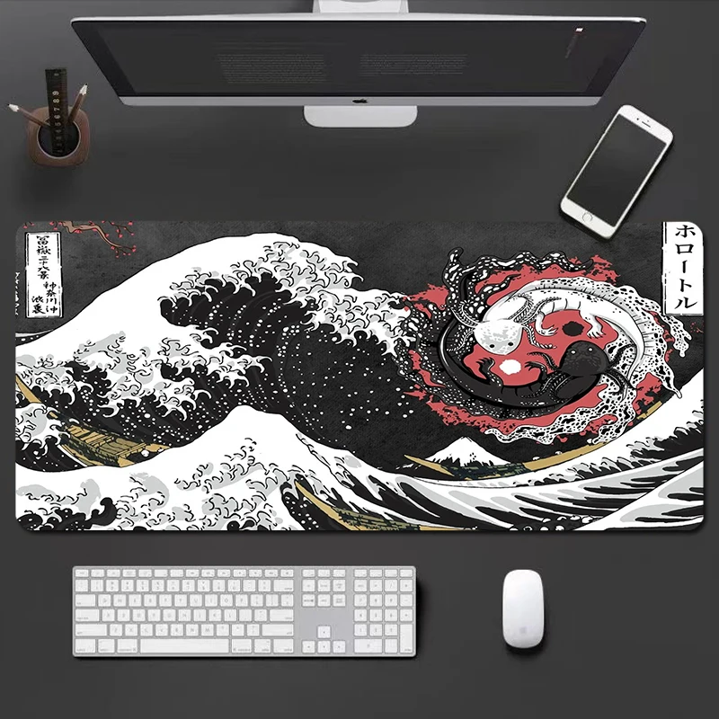 

Large Pc Mousepad Japanese Style 900x400mm Mouse Pad Speed Sea Wave Desk Mats Gamer Mouse Pad Keyboard Mat Mouse Pad for Gaming