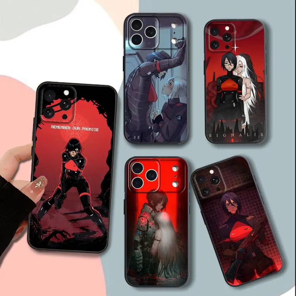 

Signalis E-Elster A-Ariane Phone Case For iPhone 15,13,16,12,11,17,14,Plus,Pro,Max,XS,XR,X,SE,Mini,Soft Silicone Black Cover