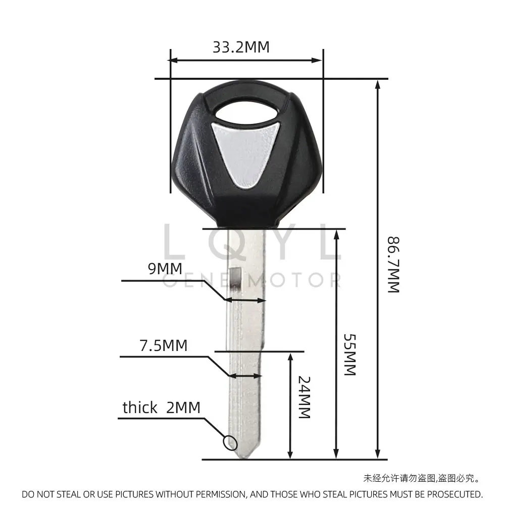 1Pcs New Blank Key Motorcycle Replace Uncut Keys For YZF FJR XJR 1300 MT09 MT07 XJ6 TMax FZ8 R3 R6 FZ1 FZ4 FZ6 XT660