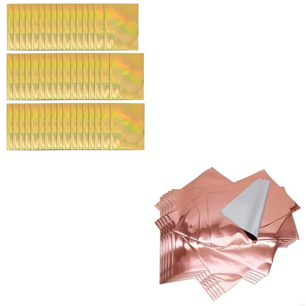 L9BE 50 Sheets Creative Golden Reactive Foil Multifunctional A 4 Transfer Foil Paper for Business Cards and Certificates