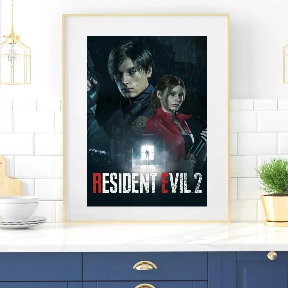 Game R-RESIDENT E-EVIL Poster Home Room Decor Livingroom Bedroom Aesthetic Art Wall Painting Stickers