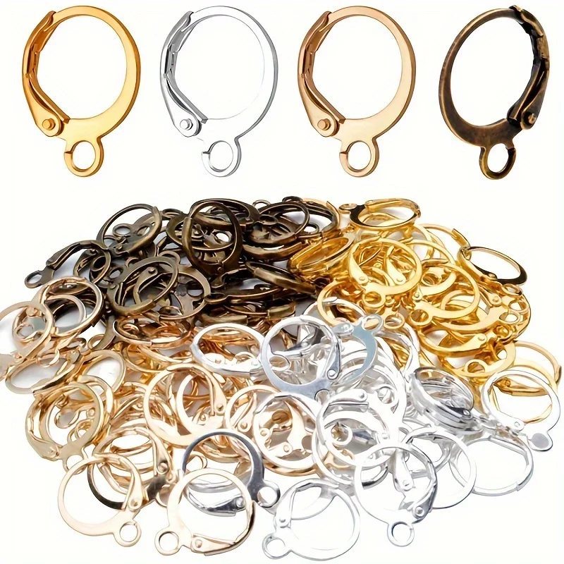 100 Teile/los 15x12mm Hebel Ohrring Haken Draht Einstellungen Basis Ohrringe Hoops Für Schmuck Finden Liefert