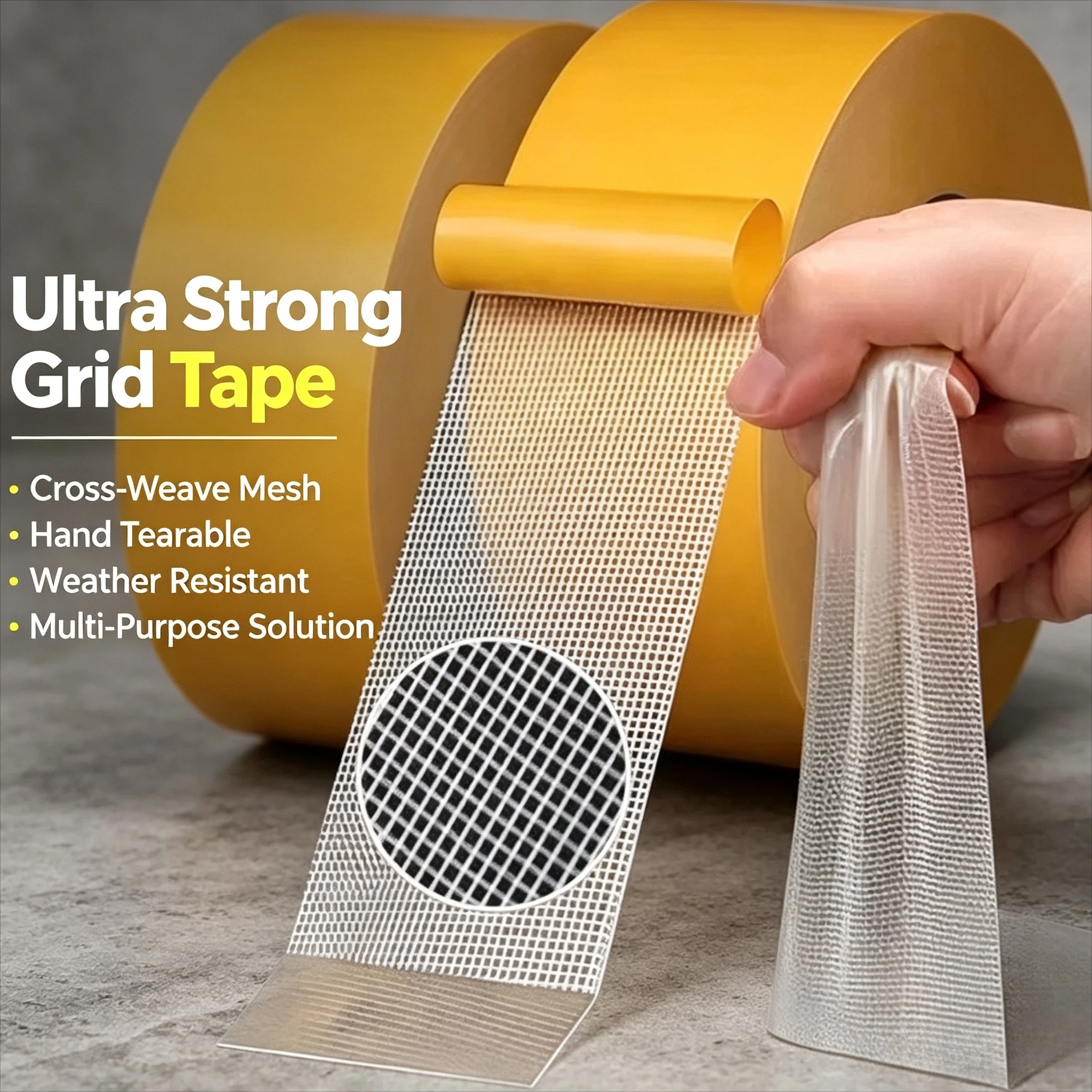 Mesh Reinforced Heavy Duty Double Sided Tape Super Strong Waterproof Glue For Carpet Bookbinding Home Office DIY Use
