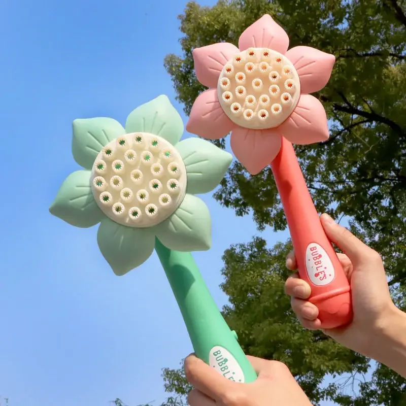 Bubble Gun 23 Hole Cartoon Sunflower Electric Handheld Bubble Machine Summer Children's Bubbles Blowing Toy Kids Toy