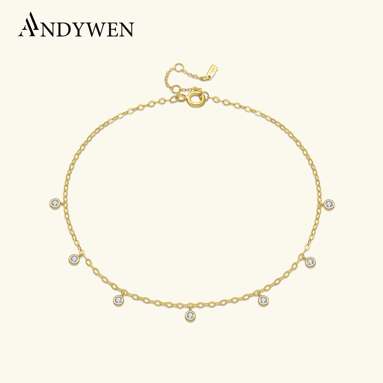 

Женский браслет на ногу из серебра 925 пробы с фианитами